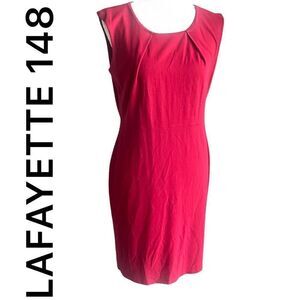LAFAYETTE 148 NEW YORK knee length dress, Stretchy w/ back slit, Size M